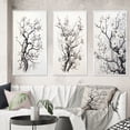 thumbnail image 1 of Designart "Grey White Tree Graphite II" Landscape Trees Framed Wall Art Set Of 3 - Grey Trees Frame Gallery Set For Office Decor, 1 of 7