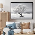 thumbnail image 1 of Designart "Grey White Tree Subtle Charm III" Floral Floater Framed Wall Art Living Room, 1 of 7