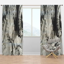 Designart 'Grey, White and White Marble Acrylic VII' Modern Curtain Panel