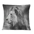 thumbnail image 1 of Designart Grey Wild African Lion - Animal Throw Pillow - 16x16, 1 of 5