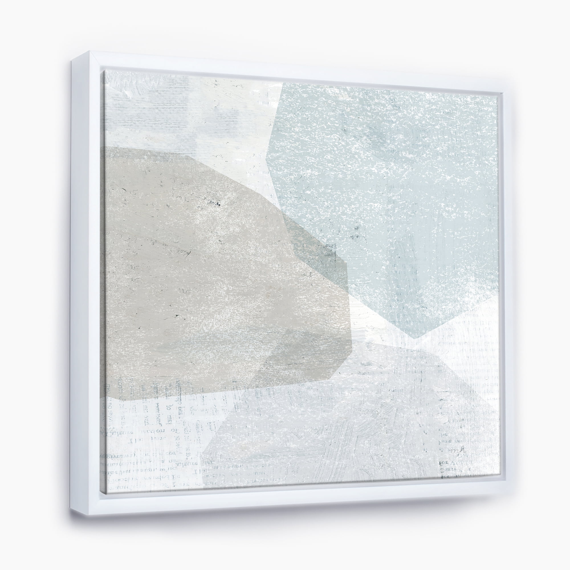 Designart ' Grey and White Collage I ' Modern & Contemporary Framed Canvas