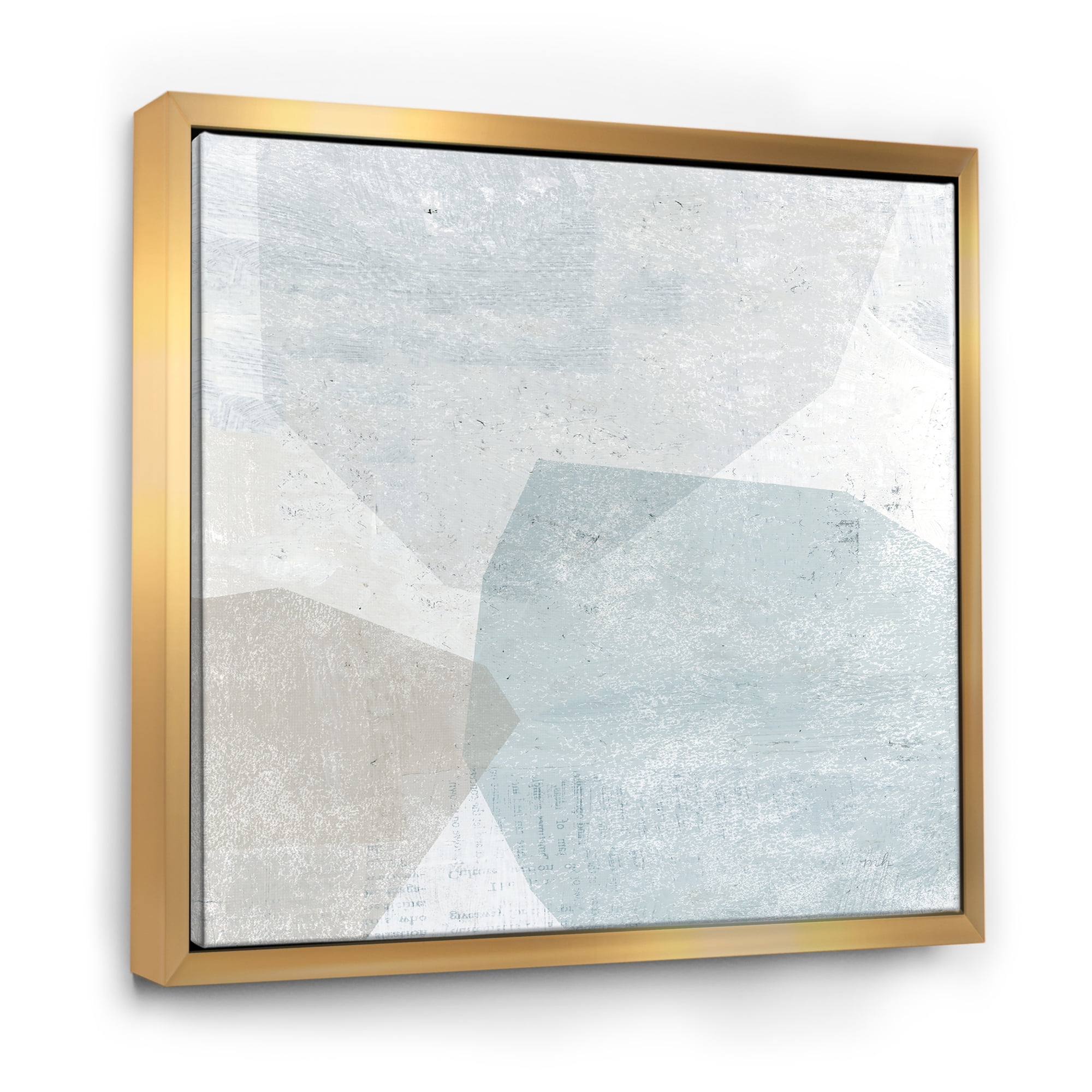 Designart ' Grey and White Collage II ' Modern & Contemporary Framed Canvas