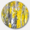 thumbnail image 1 of Designart Grey and Yellow Abstract Pattern' Abstract Circle Metal Wall Art, 1 of 5