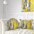 thumbnail image 1 of Designart Grey and Yellow Abstract Pattern - Abstract Throw Pillow - 12x20, 1 of 5