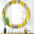 thumbnail image 1 of Designart 'Grey and Yellow Abstract Pattern' Modern Round Wall Mirror - Triple C, 1 of 3