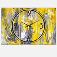 thumbnail image 1 of Designart 'Grey and Yellow Abstract Pattern' Modern wall clock, 1 of 3