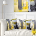 thumbnail image 1 of Designart Grey and Yellow Blur Abstract - Abstract Throw Pillow - 16x16, 1 of 5