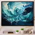 thumbnail image 1 of Designart "Grinding in Blue Fluid I" Abstract Marble Floater Framed Canvas Print, 1 of 5