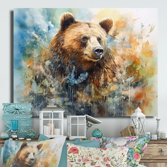 Designart "Grizzly in Majesty II" Animals Metal Wall Decor
