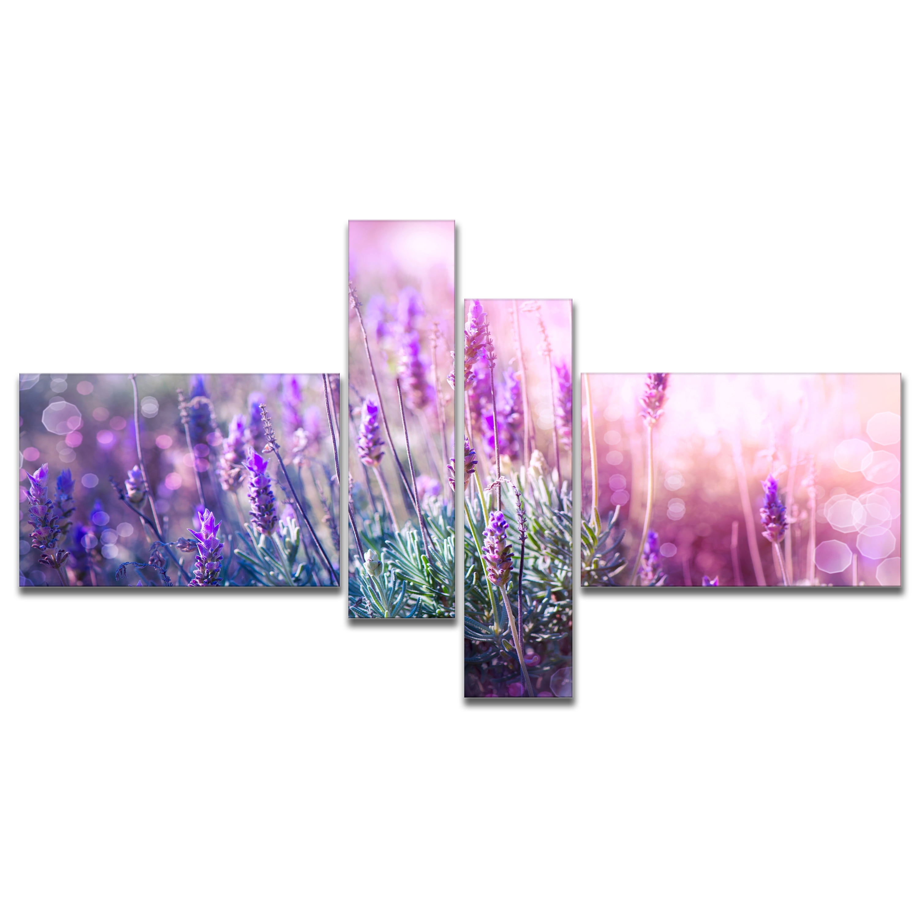 Designart 'Growing and Blooming Lavender ' Floral Canvas Art print