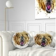 thumbnail image 1 of Designart Growling Grizzly Bear Watercolor - Abstract Throw Pillow - 12x20, 1 of 5
