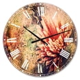 thumbnail image 1 of Designart 'Grunge Art with Flower and Splashes' Traditional wall clock, 1 of 3