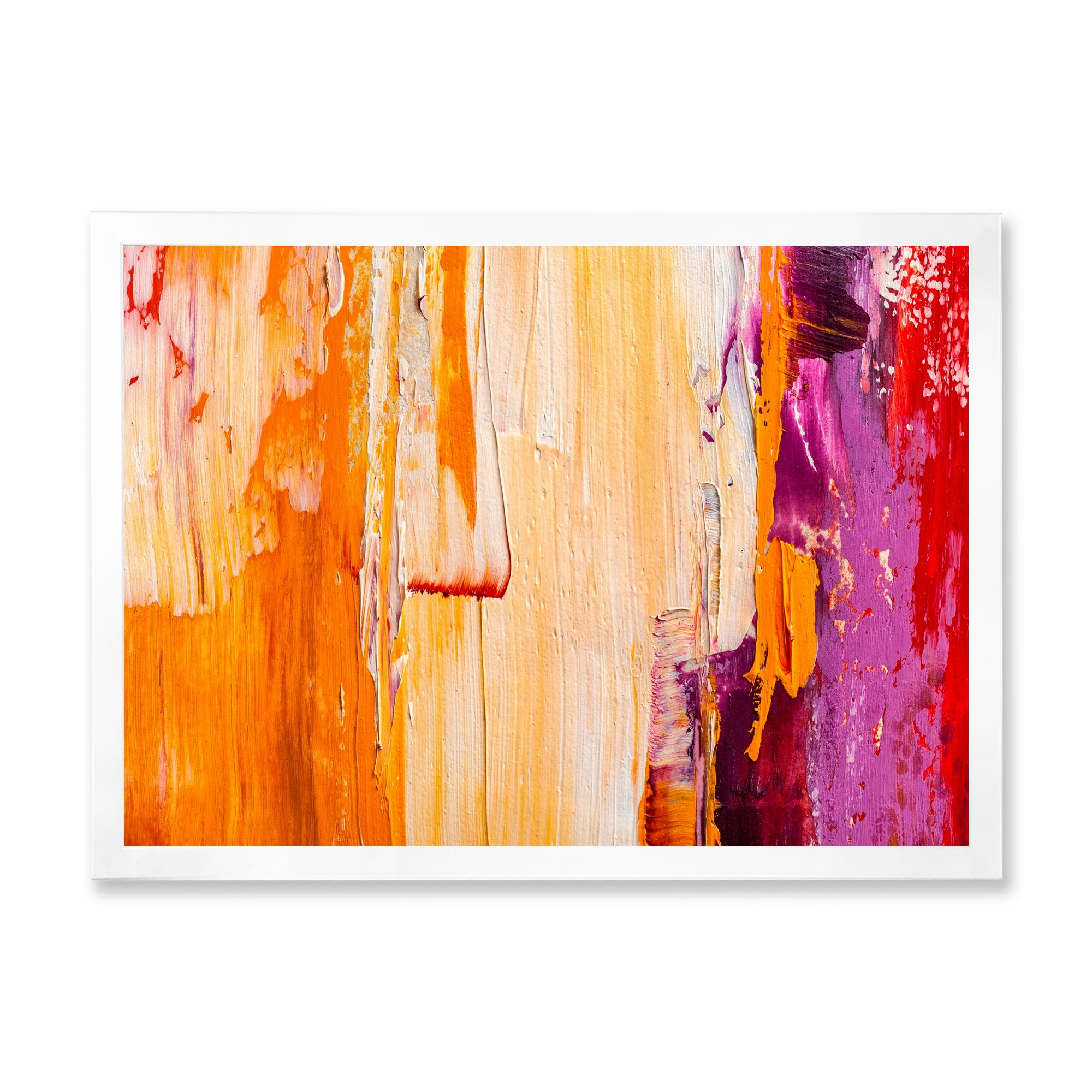 Designart 'Grunge Brown Abstract' Modern Framed Art Print