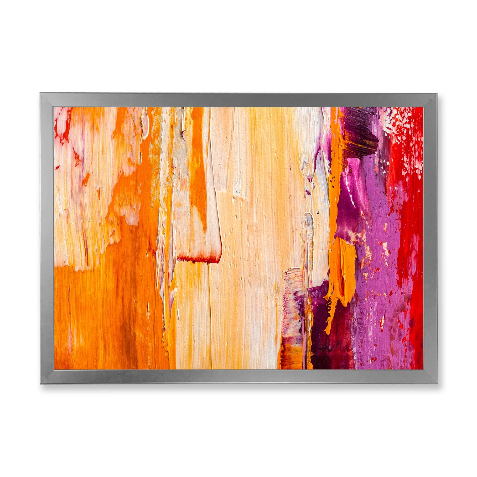 Designart 'Grunge Brown Abstract' Modern Framed Art Print