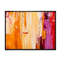 Designart 'Grunge Brown Abstract' Modern Framed Canvas Wall Art Print