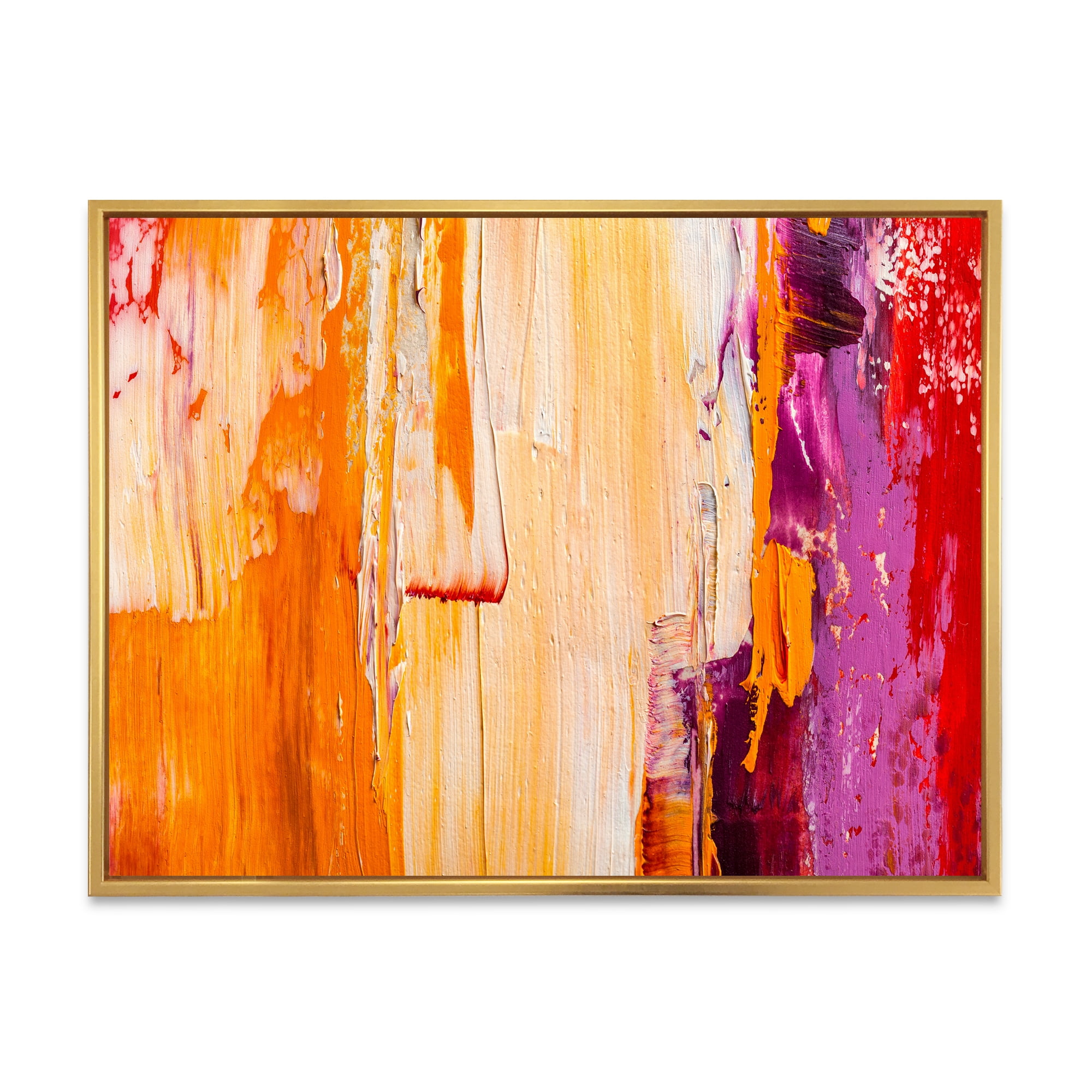 Designart 'Grunge Brown Abstract' Modern Framed Canvas Wall Art Print