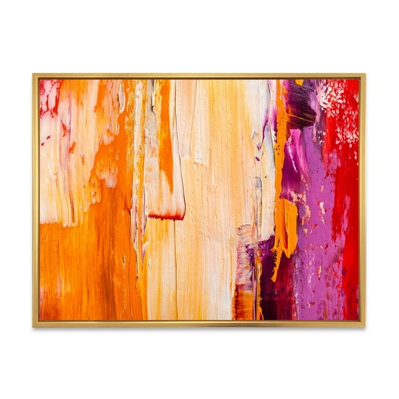 Designart 'Grunge Brown Abstract' Modern Framed Canvas Wall Art Print