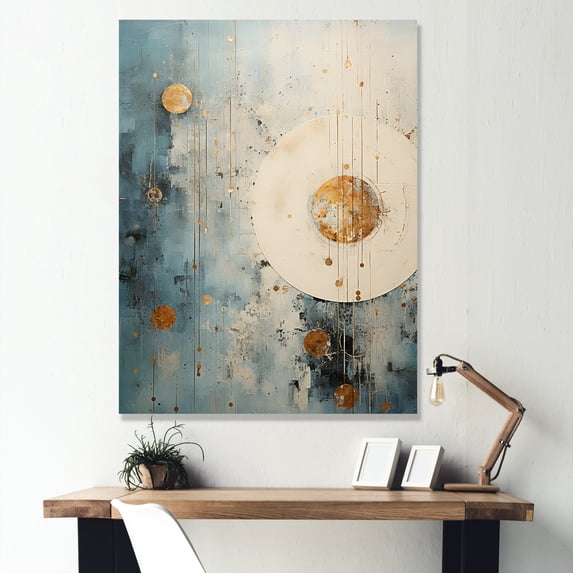 Designart "Grunge Collage In Astrological Minimalism I" Astrology Canvas Art Print