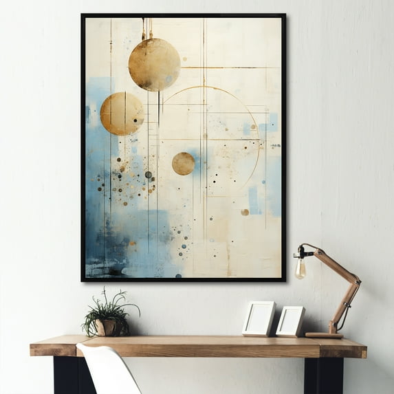 Designart "Grunge Collage In Astrological Minimalism II" Astrology Floater Framed Wall Art Prints