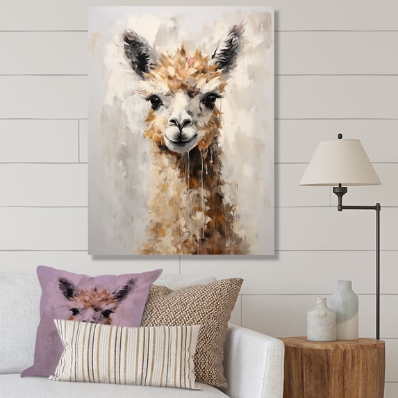 Designart "Grunge-Styled Minimalism: Alpaca" Alpaca Wall Decor