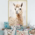 thumbnail image 1 of Designart "Grunge-Styled Minimalism: Alpaca I" Alpaca Picture Framed Canvas Wall Art, 1 of 5