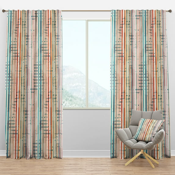 Designart 'Grunge Vertical Line' Modern & Contemporary Blackout Curtain Panel