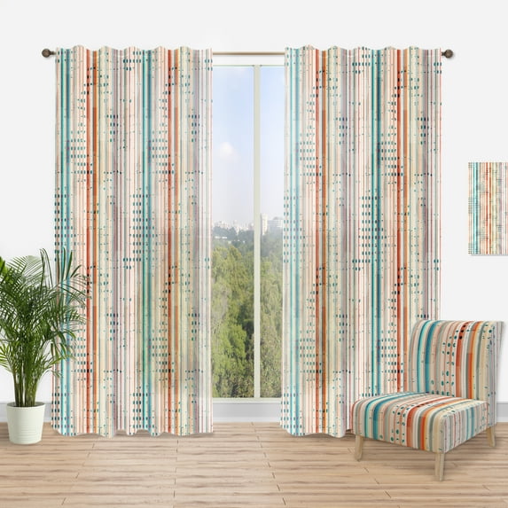 Designart 'Grunge Vertical Line' Modern & Contemporary Curtain Panel