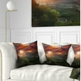 thumbnail image 1 of Designart Guanyin Mountain Sunrise Taipei - Photography Throw Pillow - 18x18, 1 of 5