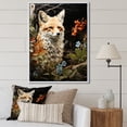thumbnail image 1 of Designart "Guardian Pastoral Fox Wilderness painting I" Animals Floater Framed Wall Art Living Room, 1 of 7