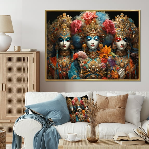 Designart "Guardians Of Folk Religion wall art" Spiritual Floater Framed Wall Decor