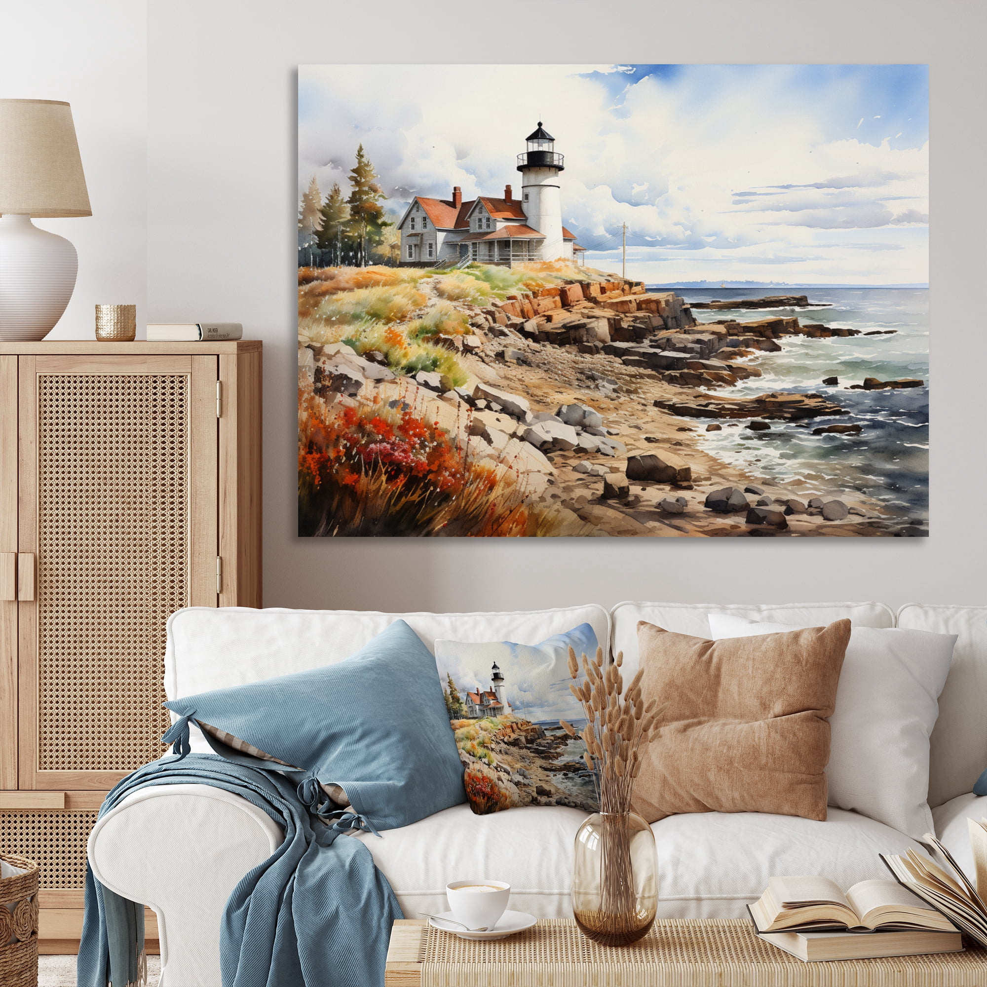 Designart "Guiding Light from Canadian Lighthouses I" Nautical & Beach ...