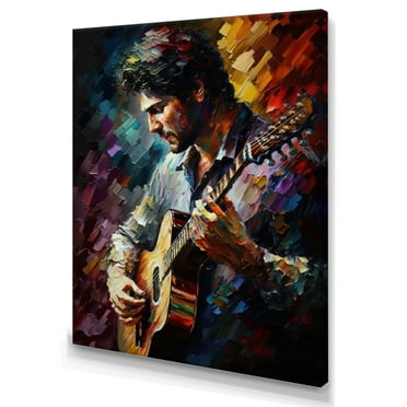 Designart Guitar Player I Canvas Wall Art