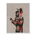 thumbnail image 1 of Designart 'Gun Hand Sign With Man Shooting Gun' Modern Framed Canvas Wall Art Print, 1 of 5