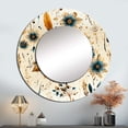 thumbnail image 1 of Designart "Gypsy Rustic Fusion" Floral Rund Mirror For Wall Decor - Large Brown Round Printed Mirror -Cottage Round Living Room Mirror - 23" x 23", 1 of 6