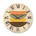 thumbnail image 1 of Designart 'Half Moons In Earth Tones Abstract Geometric Art' Modern Wood Wall Clock, 1 of 5