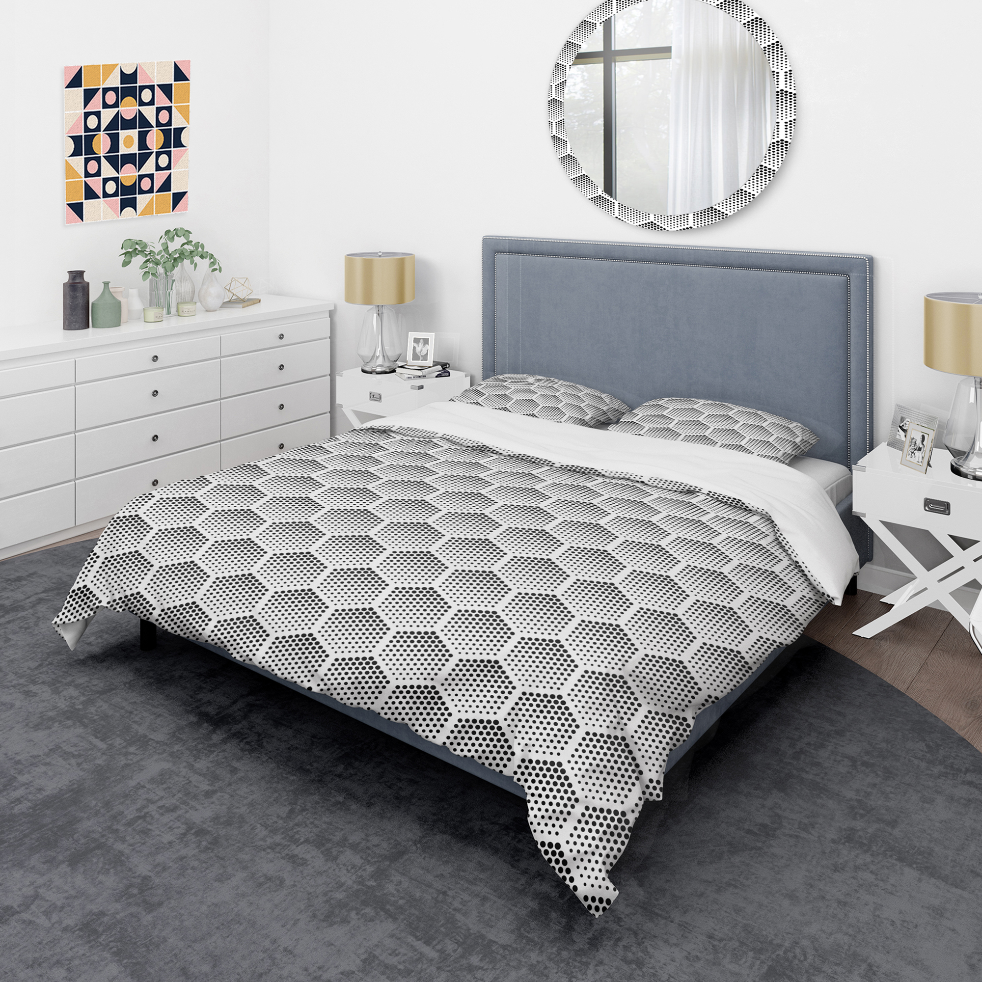Designart 'Halftone Pattern' Modern Duvet Cover Set