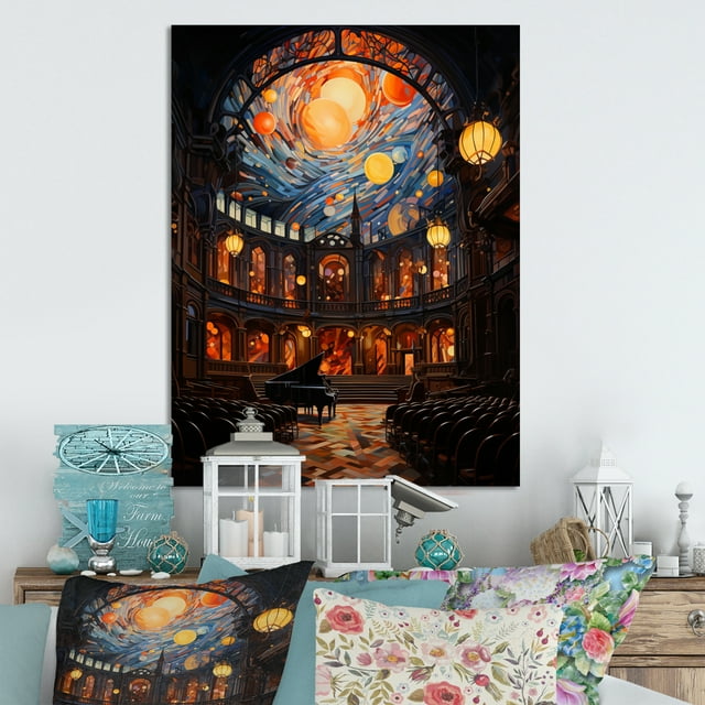Designart "Hall Of Concert Halls art painting II" Cityscapes Metal Wall Decor