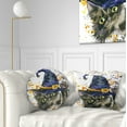 thumbnail image 1 of Designart Halloween Cat and Witch Hat - Contemporary Animal Throw Pillow - 12x20, 1 of 5