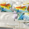 thumbnail image 1 of Designart Hand Painted Yellow Pink Red Daisies - Floral Throw Pillow - 12x20, 1 of 1