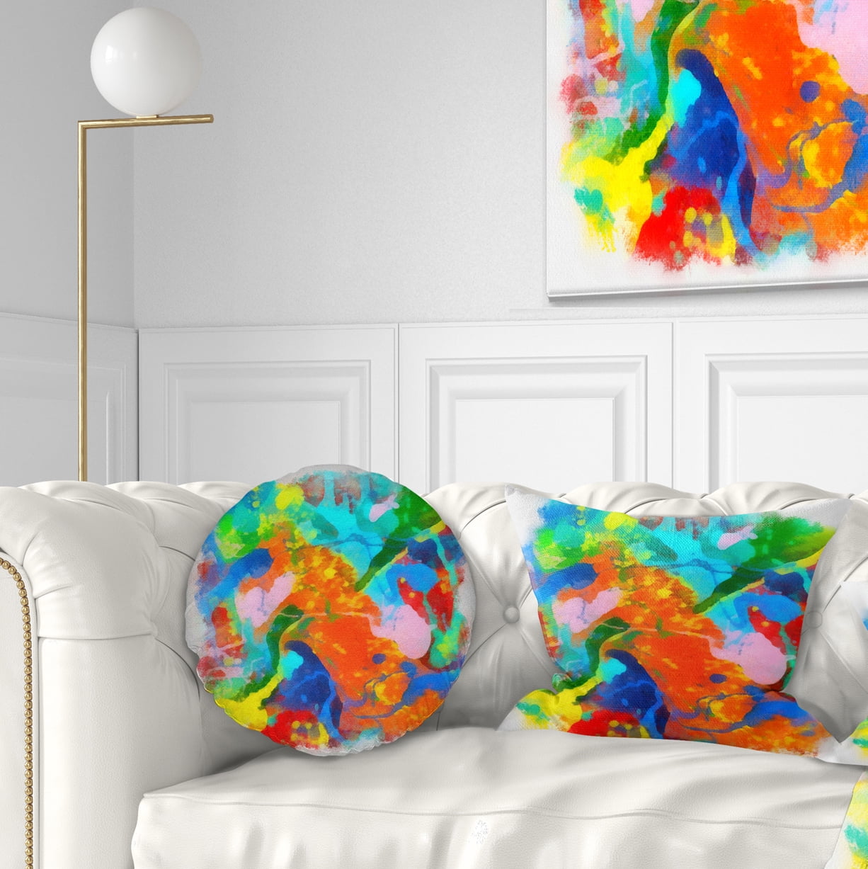 Designart Hand drawn Abstract Floral Pattern - Floral Throw Pillow - 12x20