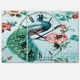 thumbnail image 1 of Designart 'Handpainted Peacock' Traditional wall clock, 1 of 3