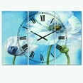 thumbnail image 1 of Designart 'Handpainted White Flower on Blue I' Farmhouse wall clock, 1 of 3