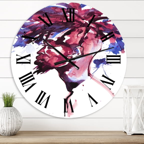 Designart 'Handsome African Man Fashion Portrait Of Young Guy' Modern Wall Clock