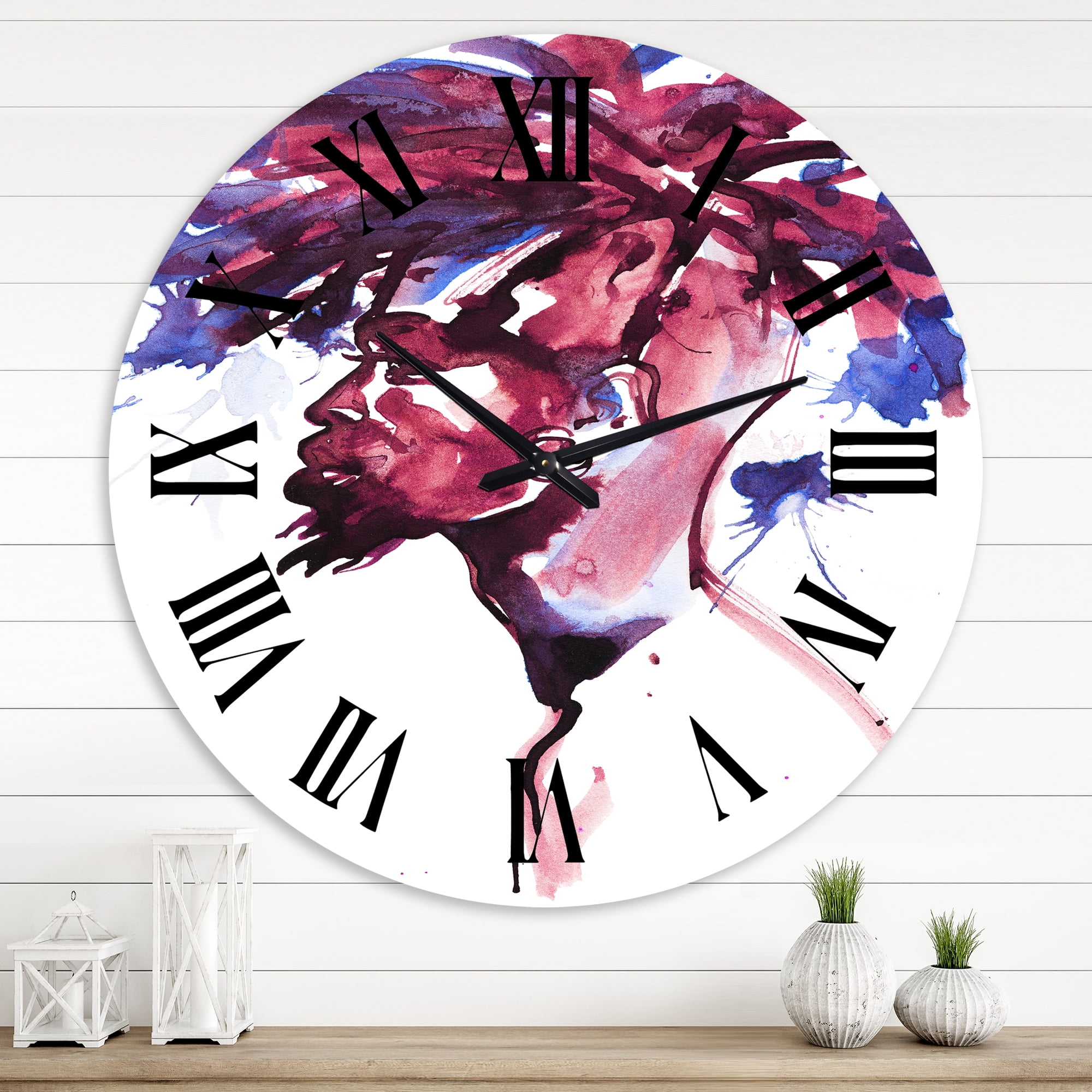 Designart 'Handsome African Man Fashion Portrait Of Young Guy' Modern Wall Clock
