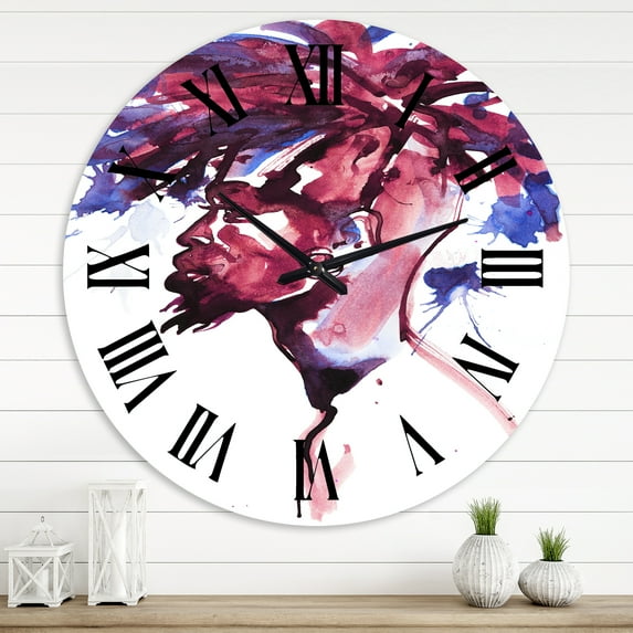Designart 'Handsome African Man Fashion Portrait Of Young Guy' Modern Wall Clock