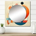 thumbnail image 1 of Designart "Happy Coincidence Abstract Retro Geometrics IV" Modern Midcentury Blue Large Square Mirror - Square Bedroom Mirror Printed Wall Decor - Mid-Century Square Printed Wall Mirror Art, 1 of 5