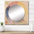 thumbnail image 1 of Designart "Happy Coincidence In Vintage Rosy Pastel I" Abstract Spirals Square Mirror Wall Decor Transitional - Large Beige Square Bathroom Mirror - Square Printed Wall Mirror Art, 1 of 5