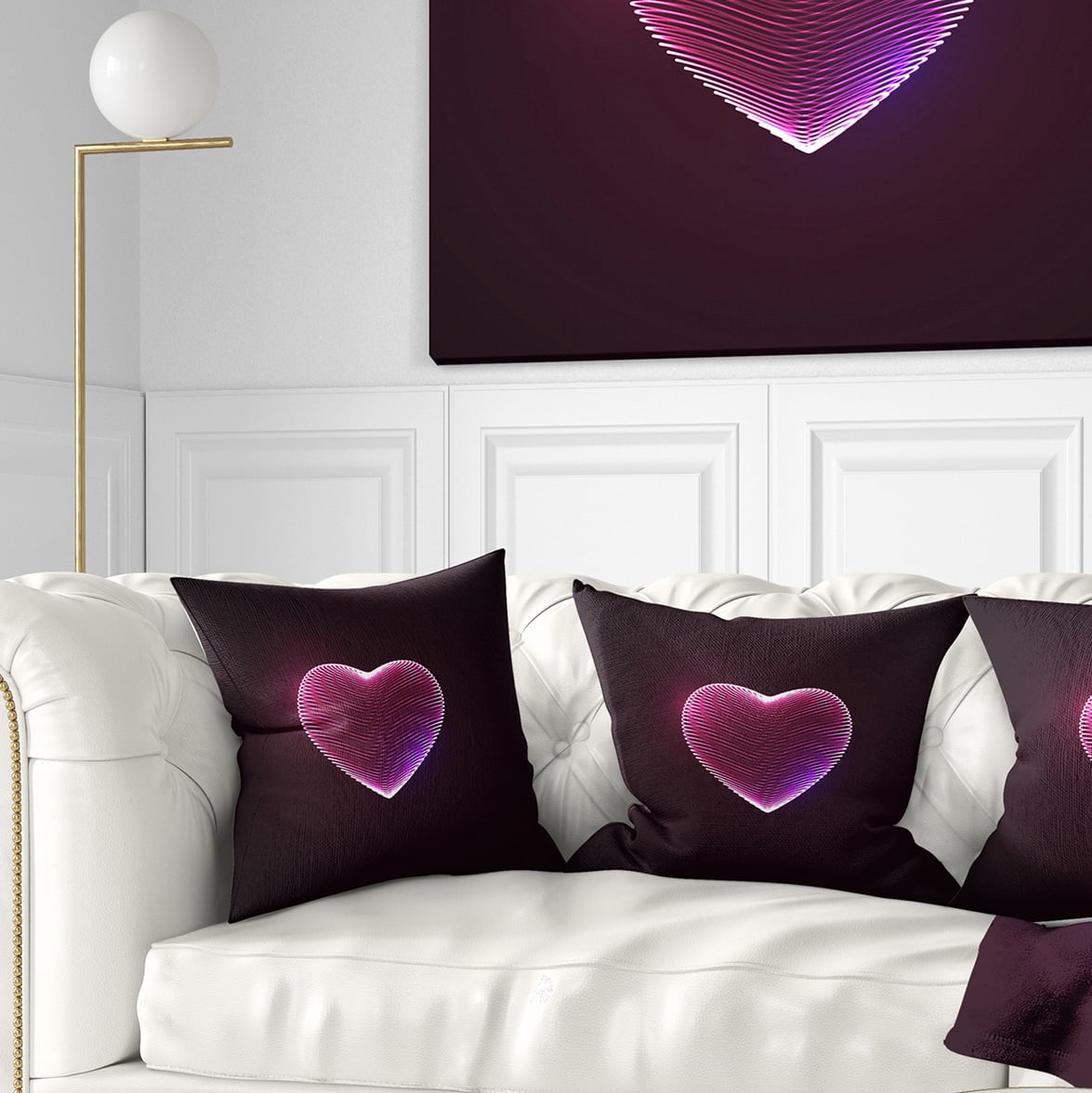 Designart Happy Valentine’s Day - Contemporary Throw Pillow - 16x16