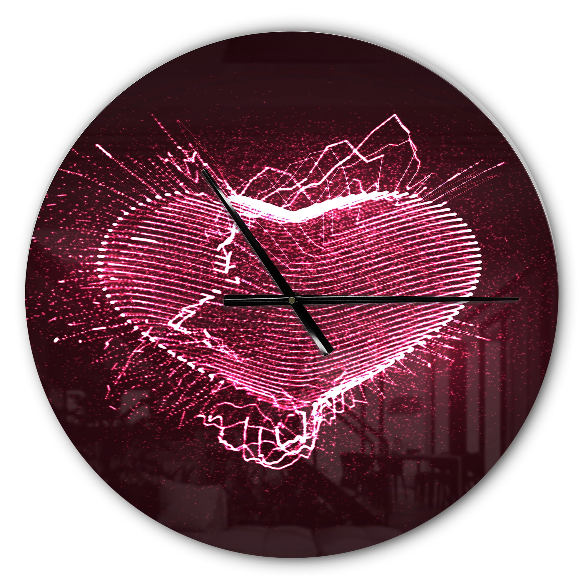 Designart 'Happy Valentine’s Day ' Modern wall clock