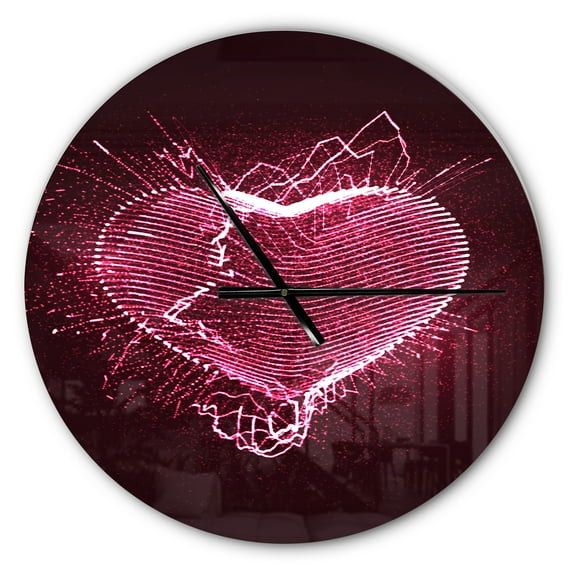 Designart 'Happy Valentine’s Day ' Modern wall clock